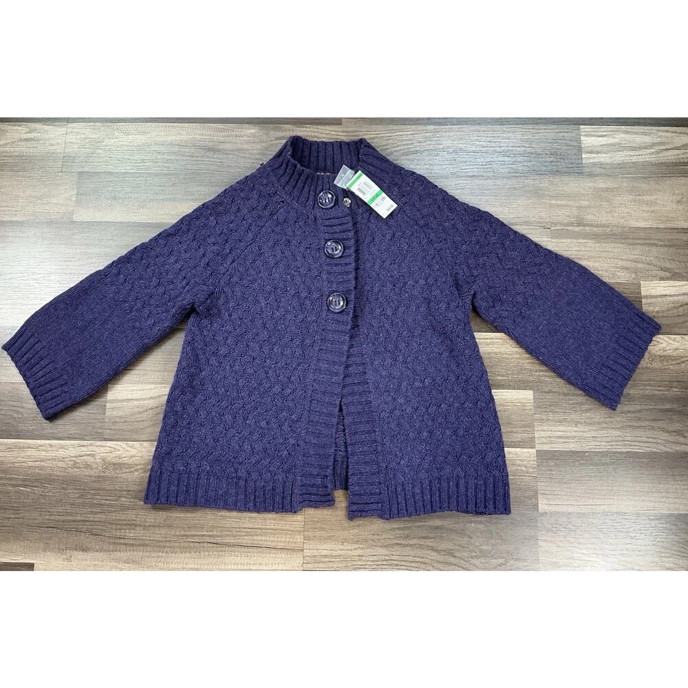 NWT $69 Style & Co Cardigan Sweater Cable Knit Purple Cozy Vibes Warm Large